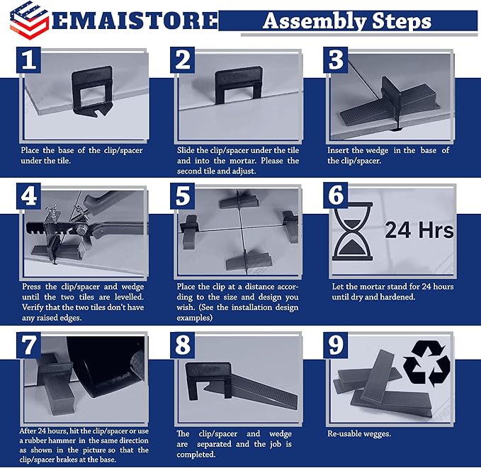 Tile Leveling System – 2000 Tile Spacers – Compatible - Image 8