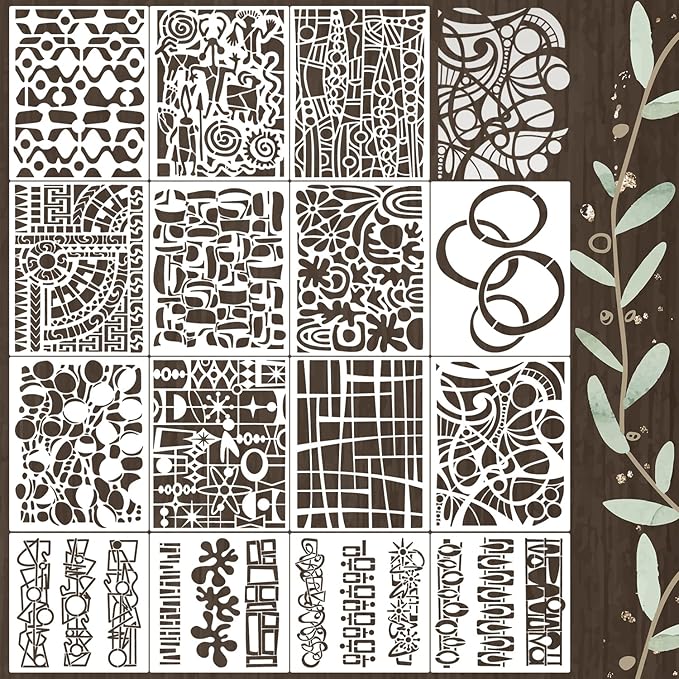 Stencils for Crafts Reusable Texture Stencils Geometric Stencil for Painting on by SUNVERSE