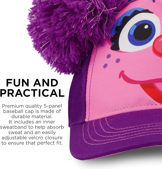 Sesame Street Baseball Cap, Toddler Hats for Boys & Girls Ages 2T-4T, Adjustable Kids Baseball Caps