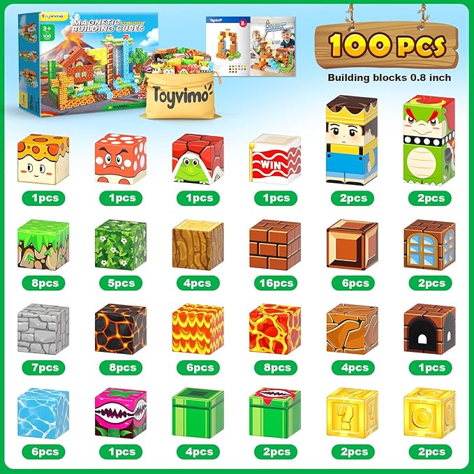 100PCS Magnetic Blocks Magnetic Building Blocks Sensory Toys - Image 7