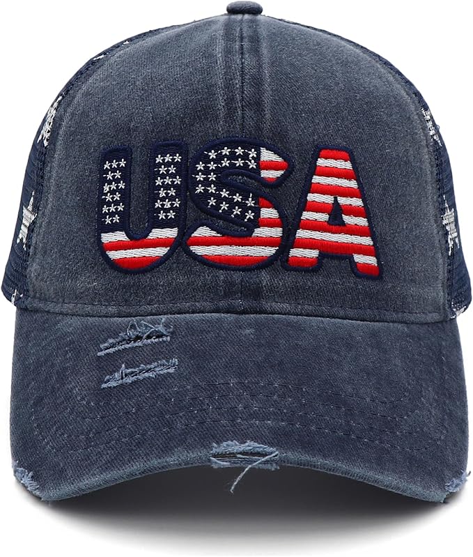 4th of July Hat 250 Anniversary USA Hat American Flag Trucker hat for Women Men Fourth of July Patriotic Eagles Hat