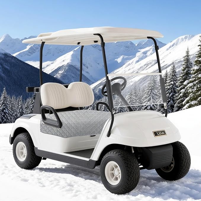 Klmnop Golf Cart Seat Covers, Golf Cart Seat Towel Blanket, Short Plush Surface Non-Slip Bottom Fits for EZGO, Yamaha, Club Car and More 2-Seat Golf Carts