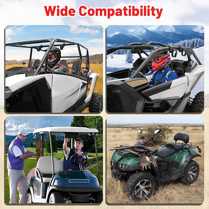 StarknightMT UTV Gun Holder - Roll Bar Tool Gun Rack Fits for 1", 1.5",1.75", and 2" Roll Bar UTV Rack, Gun Mount Compatible with Polaris RZR Ranger Can-Am Kawasaki Snowmobile Golf Cart