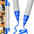 ARTISTRO 2 Blue Acrylic Paint Pens, Acrylic Paint Markers Dual Tip, Markers by ARTISTRO