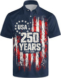 Golf Polo Shirts for Men Funny Print Short Sleeve Golf Shirts Performance Golf Polos