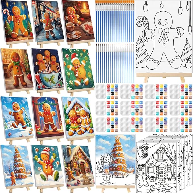 Zhanmai 12 Pack Pre Drawn Canvas by Zhanmai