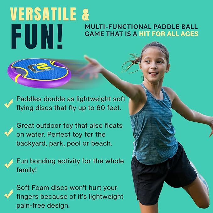 Fun Bouncy Paddle & Stringy Ball Toss & Catch Game - Image 3