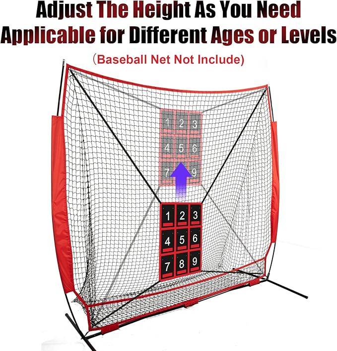 Waterproof Strike Zone Target Net,19 * 27in Clear Numbered Strike Zone,Adjustable and Durable Pitching Net with Strike Zone for Baseball&Softball Net,Applicable for Various Age Pitching Training