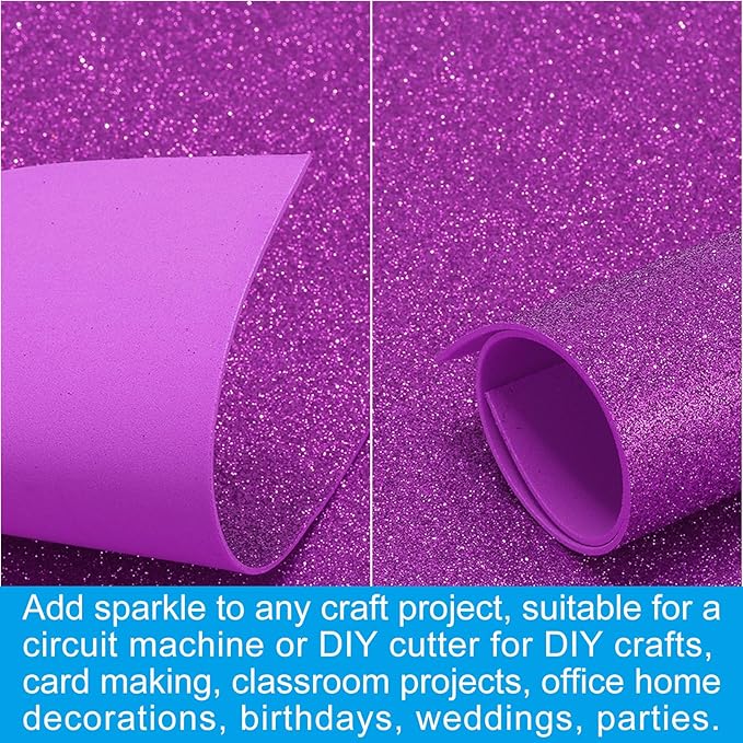 PATIKIL 2mm Thick Non Adhesive Glitter Foam Sheet 16x24inch Purple, EVA Shiny - Image 5