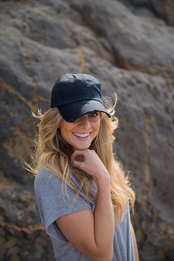 Funky Junque Trucker Hat for Women – Distressed Low Profile Western Camo Baseball Cap with Mesh, Trendy and Adjustable Fit