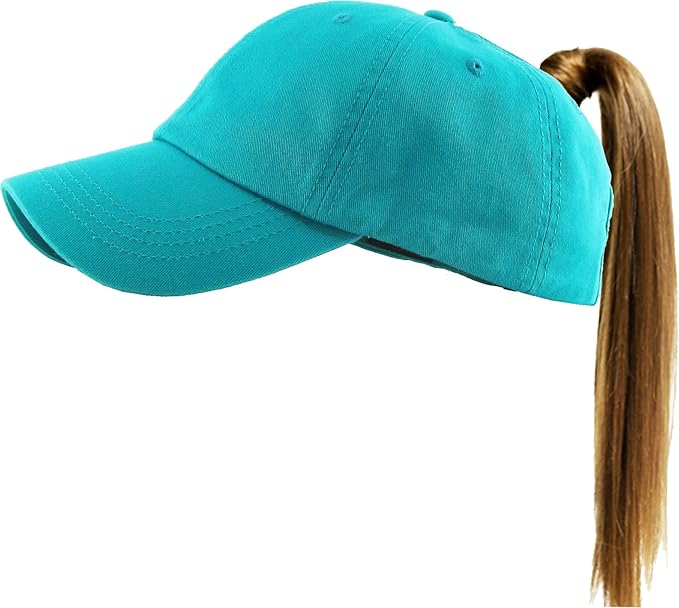 Classic Plain Ponytail Messy High Bun Headwear Adjustable Cotton Trucker Mesh Glitter Hat Baseball Cap