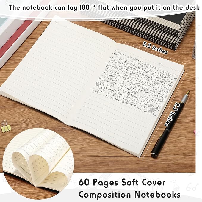 Handepo 100 Pack Composition Notebooks A5/A6 Ruled Lined Composition Kraft - Image 3