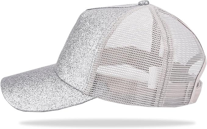 Criss Cross Hat Washed Distressed Baseball Cap Ponytail Hat High Messy Bun Ponycap for Women