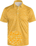 Golf Polo Shirts for Men Funny Print Short Sleeve Golf Shirts Performance Golf Polos