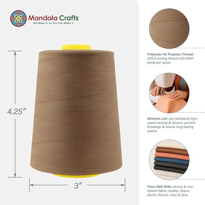 Mandala Crafts 4 Pack of Serger Threads Cones Spools - Image 3