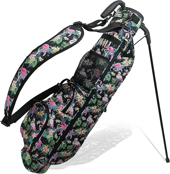 Sunday Golf Bag with Strap & Stand, Lightweight Golf Stand Bags with Two-Way Divider/Cooler Pocket, Golf Club Bags Holds 5-6 Clubs for Driving Range, Par 3 and Standard Courses