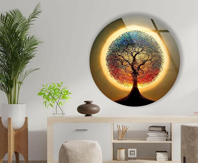 My Photostation.com 27.5'' Diameter Life of Tree Round Glass Wall Art Tempered - Image 5