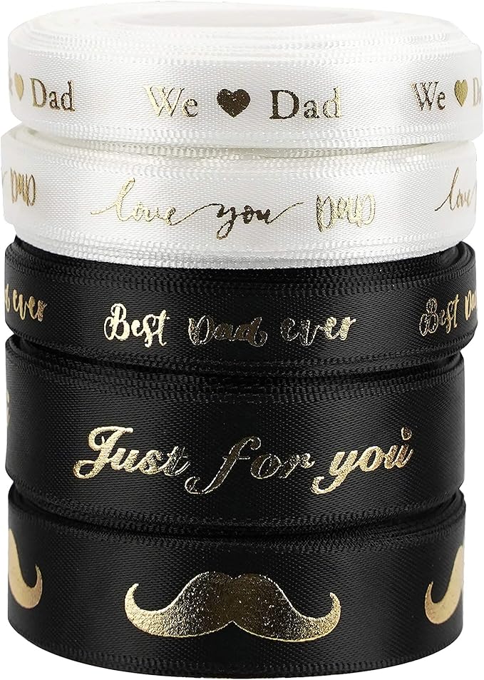 MEEDEE Happy Father's Day Ribbon Fathers Day Decorations Gift Box Wrapping - Image 3