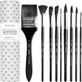 ARTEGRIA Watercolor Brush Set, 9 Professional Soft Synthetic Squirrel Paint by Artegr%C3%ADa