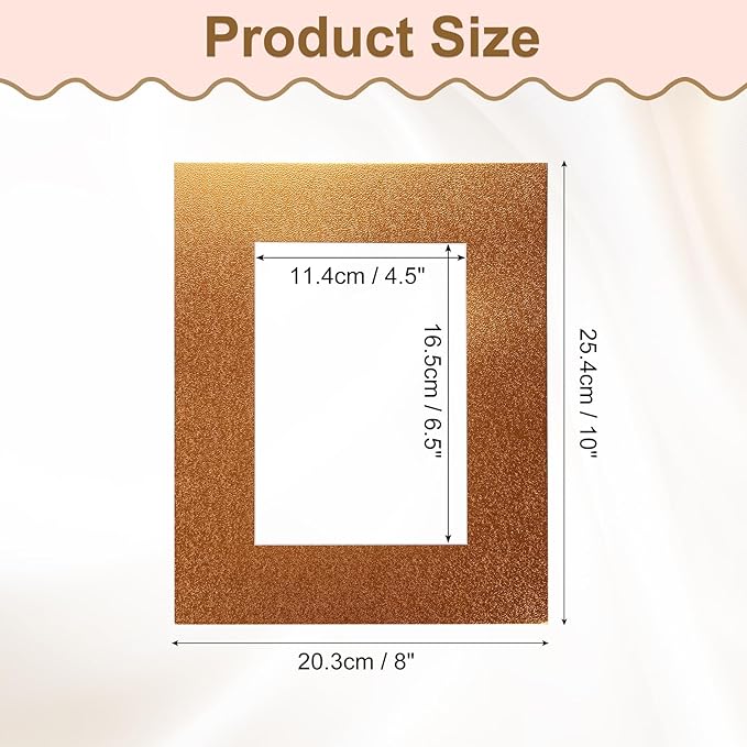 Picture Mats, 8 x 10 for 5 x 7 Pictures Acid Free White Core Bevel Cut Frame - Image 2