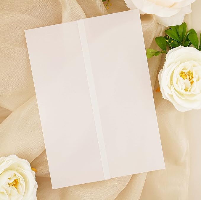 Puremigo 220 Pack Luxury Pre-Folded Vellum Jackets by Bringyourweddingstationerytothenextlevel