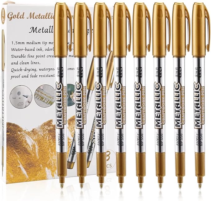 MYARTOOL Metallic Marker Pens, Gift Card Making, Scrapbooking, DIY Photo Album by MYARTOOL