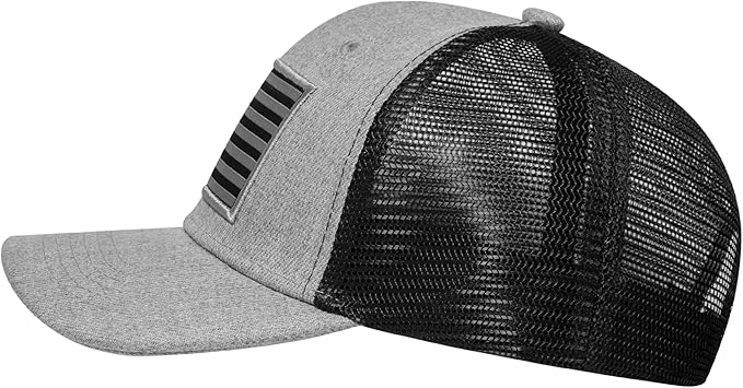American Flag Trucker Hat, Patriotic Baseball Cap for Men & Women, Breathable Mesh Adjustable Snapback, USA Flag Patch