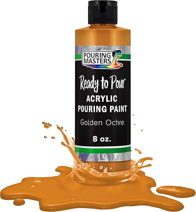 POURING MASTERS Golden Ochre Acrylic Ready to Pour Pouring Paint by Pouring+Masters