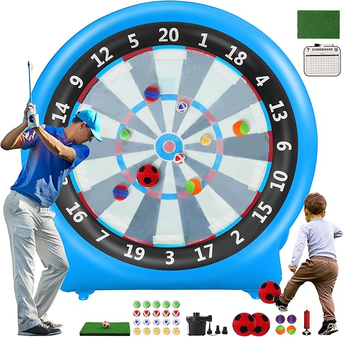 6FT Inflatable Dartboard, Giant Kick Darts Soccer Darts Golf & Throw Dart by KIKILIVE