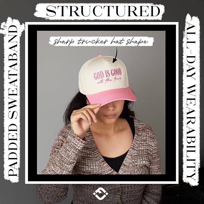 Funky Junque Trucker Hat Women Men 2-Tone Baseball Cap – Vintage Western Style Embroidered Snapback, Premium Cotton Blend