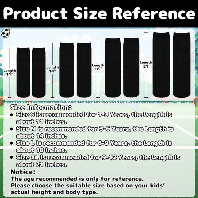 Olreco 1 Pack Toddler Kids Youth Soccer Socks Girls Boys Baseball Socks Youth Knee High Softball Football Accessories Cotton