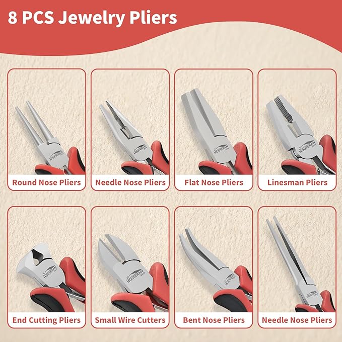 8 Packs Jewelry Pliers Set, Jewelry Making Tools - Image 3