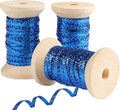 Royal Blue Gold Thin Ribbon 1/8 inch Metallic Braided Double Faced Ribbons by Unknown
