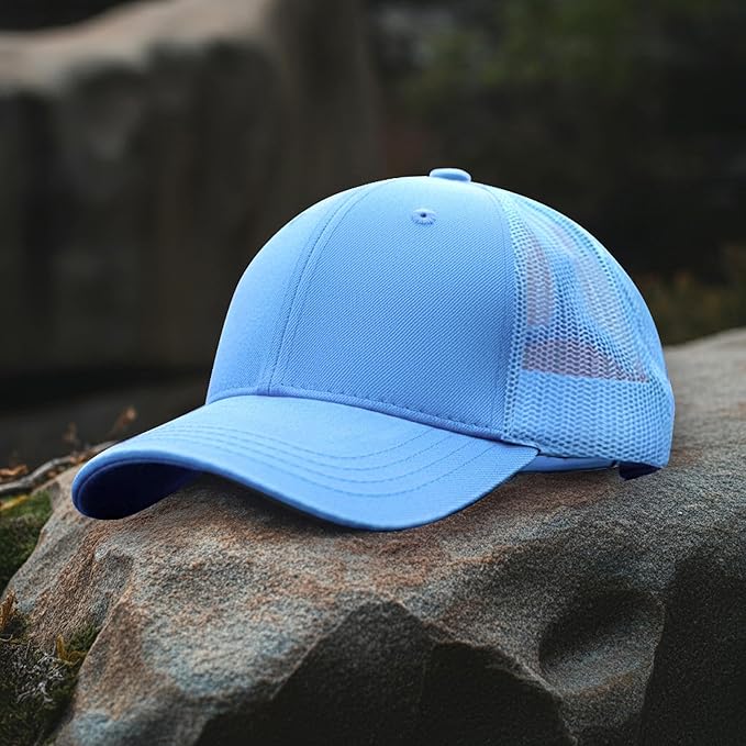 Falari Trucker Hat Baseball Cap Structured Plain Design 6 Panel, Adjustable Size