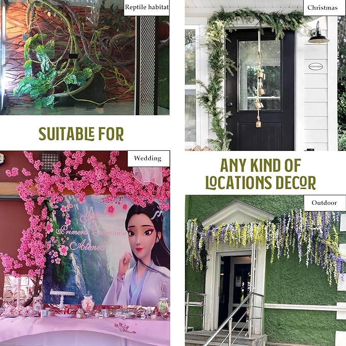 118 inch Medium Malleable Artificial Green Tree Branches Grapevine Garland Fake - Image 4