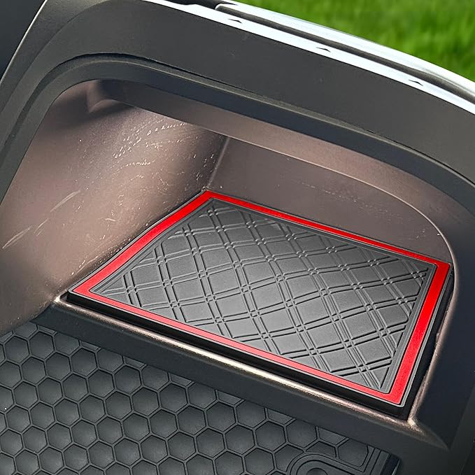 Xtreme MATS 2024-2025 EZGO RXV Compatible Dash Mat for Golf Carts - Double Diamond Rubber Liner for GolfCar Cubbies - Glovebox Liner- Golf Cart Accessory - Red Trim