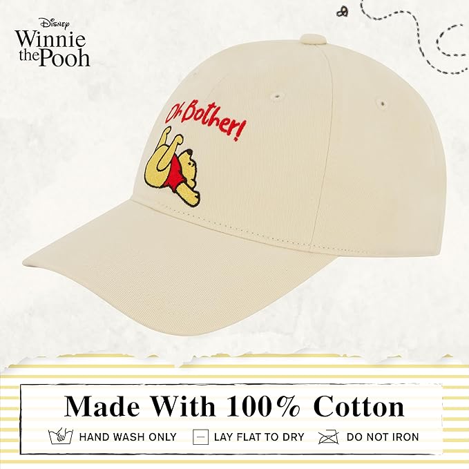 Disney Winnie The Pooh Dad Hat, Adjustable Cotton Baseball Cap with Curved Brim