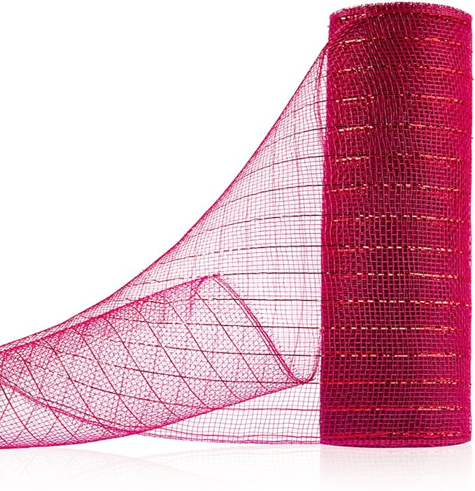 Anivia Deco Mesh Ribbon, 10inch x 30 Feet Each Roll Metallic Foil Mesh Ribbon by Anivia