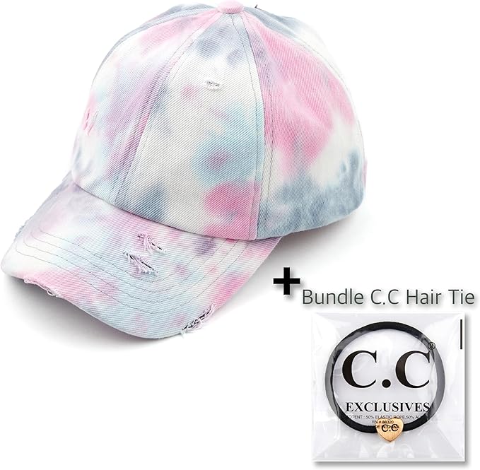C.C Ponycap Messy High Bun Ponytail Adjustable Glitter Mesh Trucker Baseball Cap