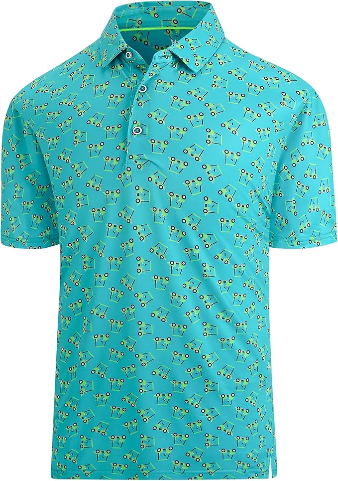 Damipow Premium Golf Shirts for Men Dry Fit Performance Polo Short Sleeve Collared Shirt