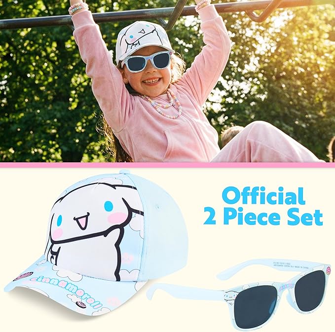 Hello Kitty | Disney Stitch | Care Bears Baseball Cap & Sunglasses for Girls UV400 Sun Protection Gifts for Girls