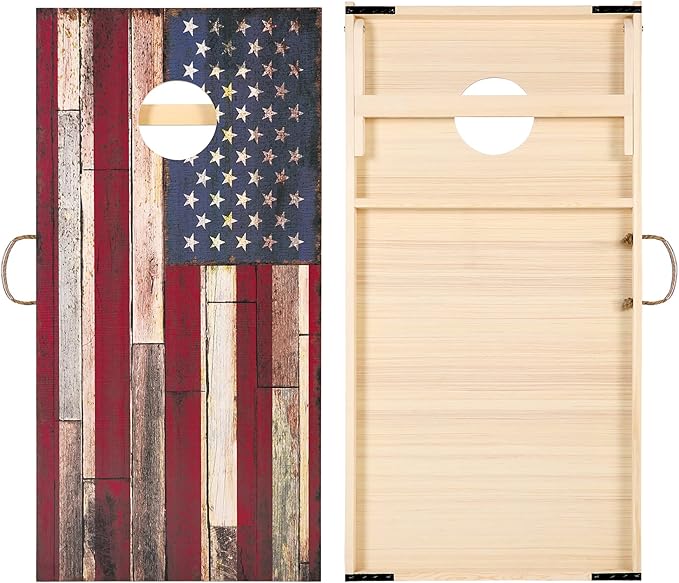 Solid Wood Vintage Cornhole Game Set, Two 4'x2'Cornhole Boards, 8 Cornhole Bags - Image 3