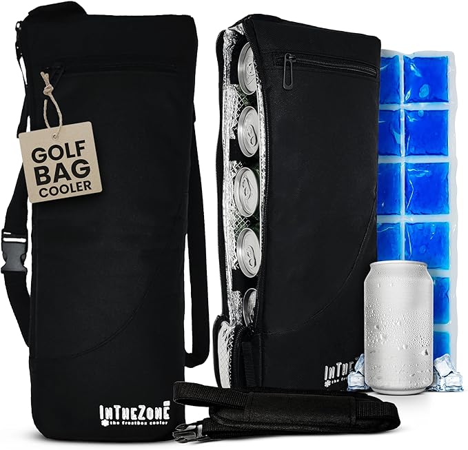 Frostbox Golf Bag Cooler with Ice Pack | Insulated 6-Can Beer Sleeve | Stays Cold for Hours Discreet Hidden Design - Fits in Golf Bag