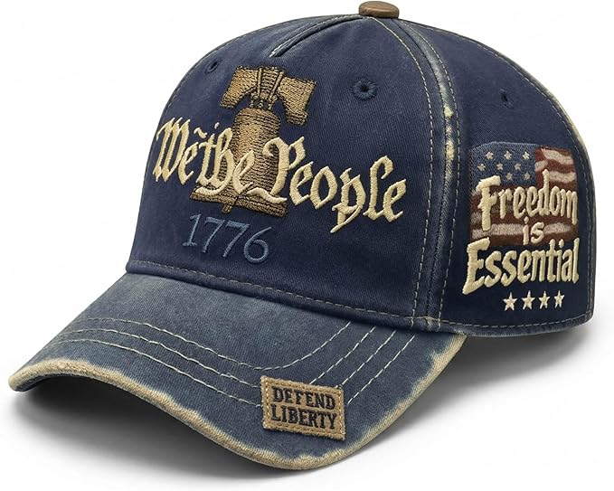 USA 250th Anniversary Hat, Adjustable 250th Anniversary Printed Patriotic Baseball Caps, Tribute Retro Washed Hat