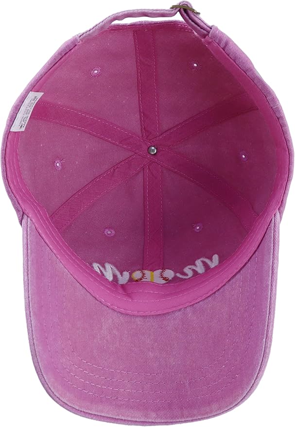 Mom Baseball Softball Half Heart Hat for Women, Funny Cotton Embroidered Soccer Football Mama Baseball Cap