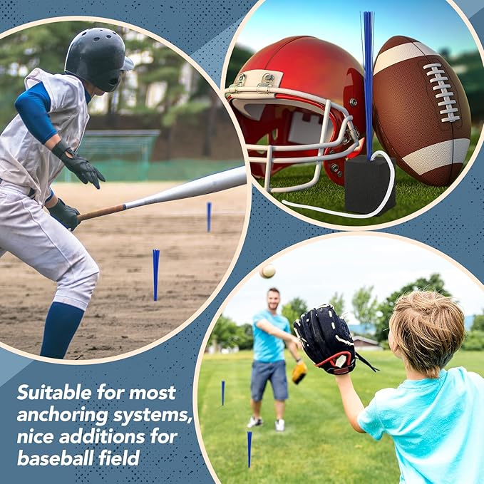 Shappy 12 Pieces Baseball Base Plugs with Tassel Heavy Duty Anchor Plugs for Baseball Field and Softball Accessories