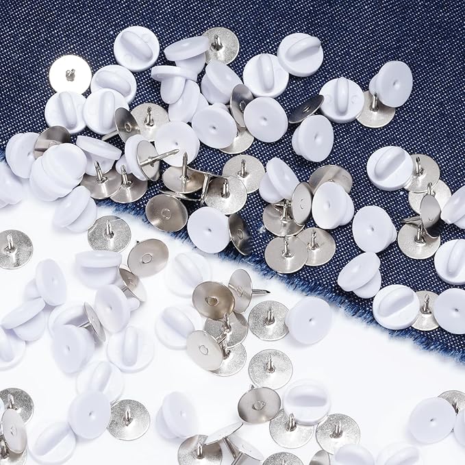 400pcs PVC Rubber Butterfly Clutch Pins Tie Tacks Blank - Image 5