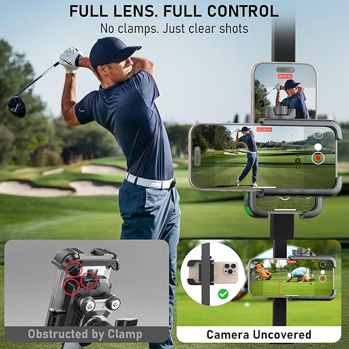 Magnetic Golf Cart Phone Holder 360°, Golf Cart Accessories Gift for Men Women, Fits EZGO Club Car Yamaha, 8X N52 Magnets with Safety Strap, Phone Caddy for iPhone Galaxy Pixel, 2026 Stocking Stuffers