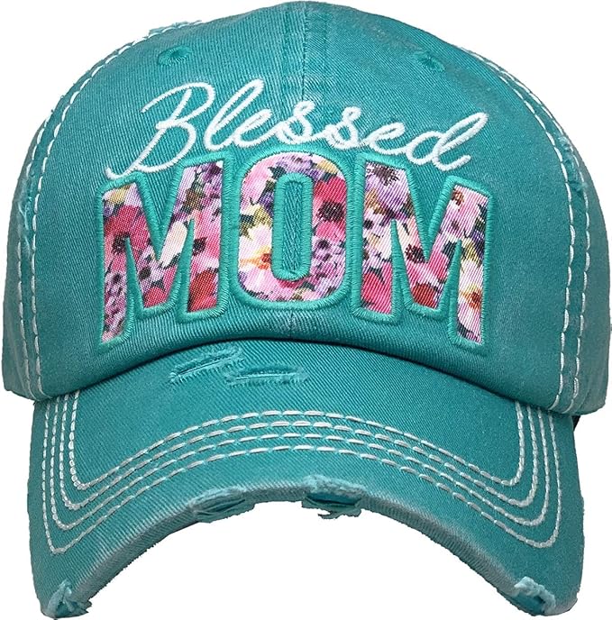 Funky Junque Distressed Vintage Baseball Cap - Embroidered Patch Women's Hat - Holiday, Lifestyle & Patriotic Designs