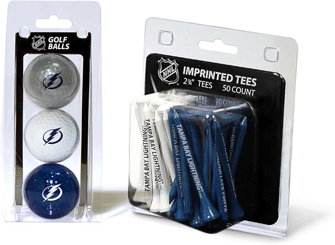 Team Golf NHL Philadelphia Flyers 3 Golf Balls and 50 Golf Tees Logo Imprinted Golf Balls (3 Count) & 2-3/4" Regulation Golf Tees (50 Count), Multi Colored